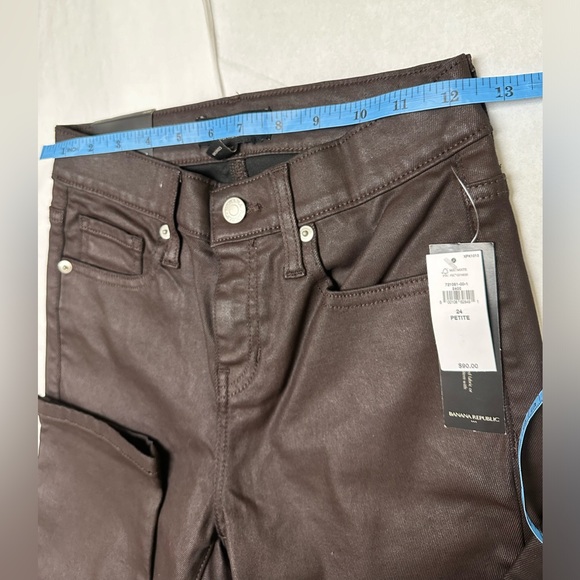 NWT; BANANA REPUBLIC COATED HIGH RISE SLIM PANTS🦋 - Picture 6 of 11